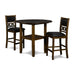 GIA 42" COUNTER  DROP LEAF TABLE W/2 CHAIRS-BROWN - Furniture Stars (Chicago, IL)