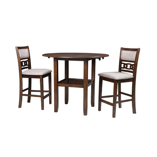 GIA 42" COUNTER  DROP LEAF TABLE W/2 CHAIRS-CHERRY - Furniture Stars (Chicago, IL)