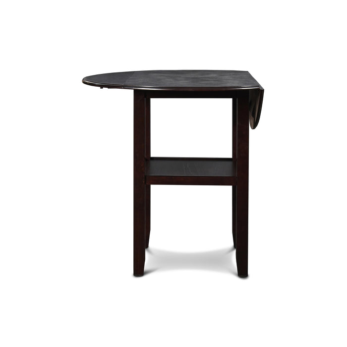 GIA 42" COUNTER  DROP LEAF TABLE W/2 CHAIRS-EBONY - Furniture Stars (Chicago, IL)