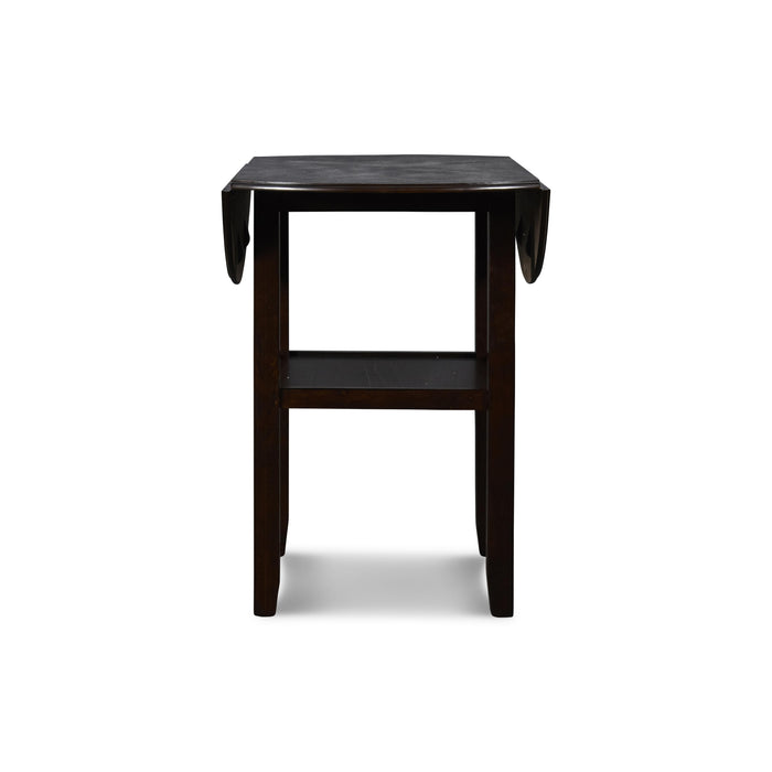 GIA 42" COUNTER  DROP LEAF TABLE W/2 CHAIRS-EBONY - Furniture Stars (Chicago, IL)