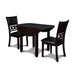 GIA 42" DINING  DROP LEAF TABLE W/2 CHAIRS-EBONY - Furniture Stars (Chicago, IL)