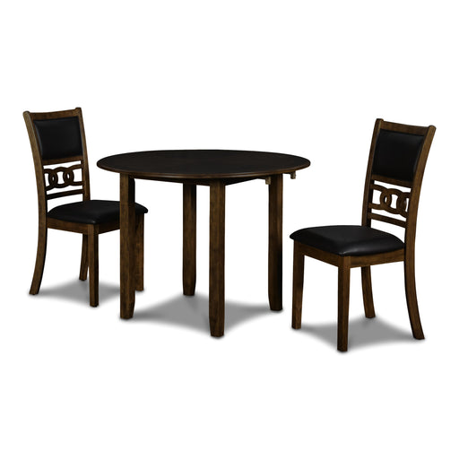 GIA 42" DINING  DROP LEAF TABLE W/2 CHAIRS-BROWN - Furniture Stars (Chicago, IL)