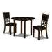 GIA 42" DINING  DROP LEAF TABLE W/2 CHAIRS-BROWN - Furniture Stars (Chicago, IL)