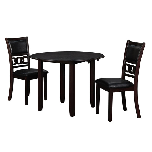 GIA 42" DINING  DROP LEAF TABLE W/2 CHAIRS-EBONY - Furniture Stars (Chicago, IL)