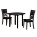 GIA 42" DINING  DROP LEAF TABLE W/2 CHAIRS-EBONY - Furniture Stars (Chicago, IL)