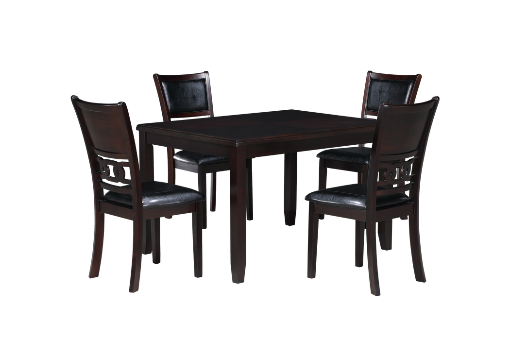 GIA 5PC 48" RECT. DINING TABLE & 4 CHAIRS-EBONY - Furniture Stars (Chicago, IL)