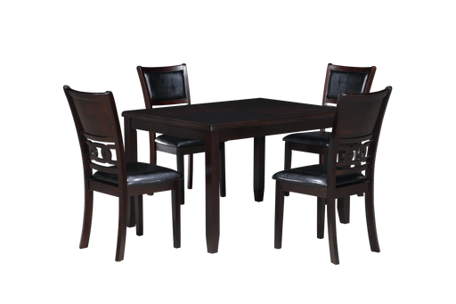 GIA 5PC 48" RECT. DINING TABLE & 4 CHAIRS-EBONY - Furniture Stars (Chicago, IL)