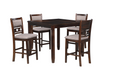 GIA 5PC 42" SQUARE COUNTER TABLE & 4 CHAIRS-CHERRY - Furniture Stars (Chicago, IL)