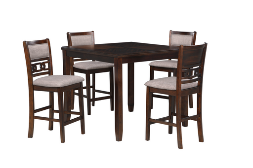 GIA 5PC 42" SQUARE COUNTER TABLE & 4 CHAIRS-CHERRY - Furniture Stars (Chicago, IL)