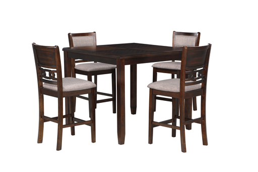 GIA 5PC 42" SQUARE COUNTER TABLE & 4 CHAIRS-CHERRY - Furniture Stars (Chicago, IL)