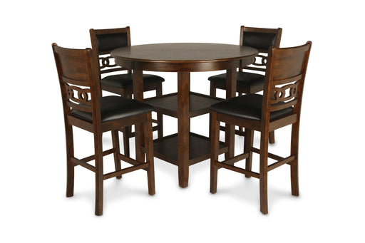 GIA ROUND COUNTER DINING 5 PC SET-BROWN - Furniture Stars (Chicago, IL)