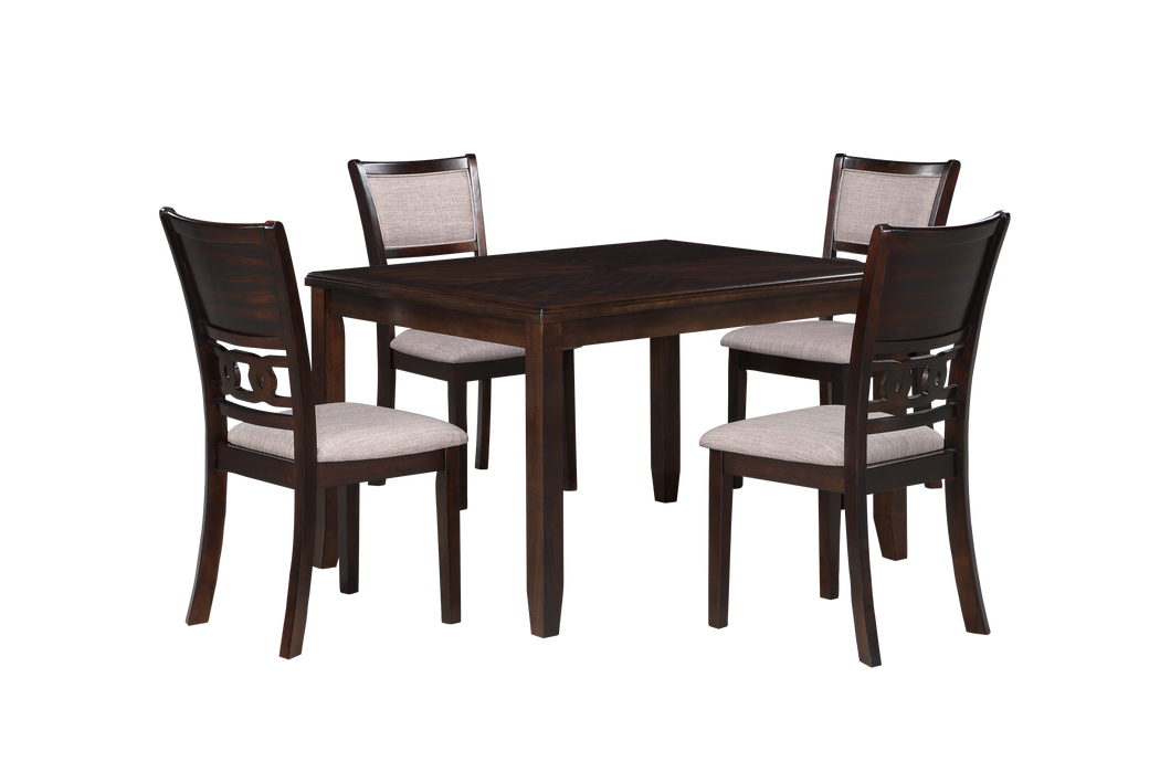 GIA 5PC 48" RECT. DINING TABLE & 4 CHAIRS-CHERRY - Furniture Stars (Chicago, IL)