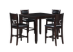 GIA 5PC 42" SQUARE  COUNTER TABLE & 4 CHAIRS-EBONY - Furniture Stars (Chicago, IL)