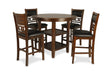 GIA ROUND COUNTER DINING 5 PC SET-BROWN - Furniture Stars (Chicago, IL)