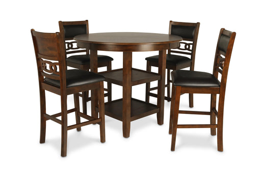 GIA ROUND COUNTER DINING 5 PC SET-BROWN - Furniture Stars (Chicago, IL)