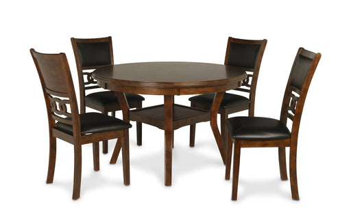 GIA ROUND DINING 5 PC SET-BROWN - Furniture Stars (Chicago, IL)