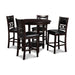 GIA ROUND COUNTER DINING 5 PC SET-EBONY - Furniture Stars (Chicago, IL)