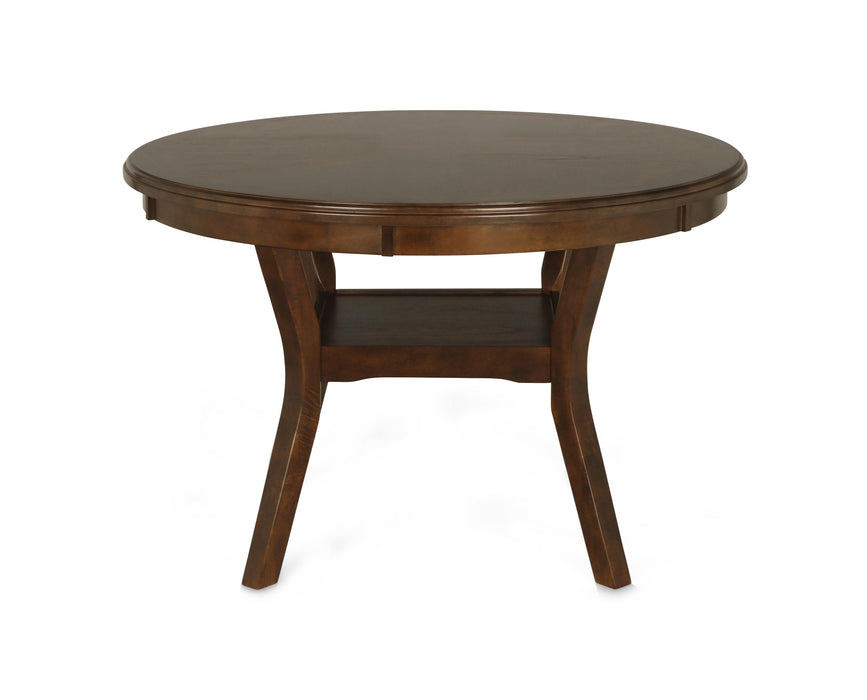 GIA ROUND DINING 5 PC SET-BROWN - Furniture Stars (Chicago, IL)