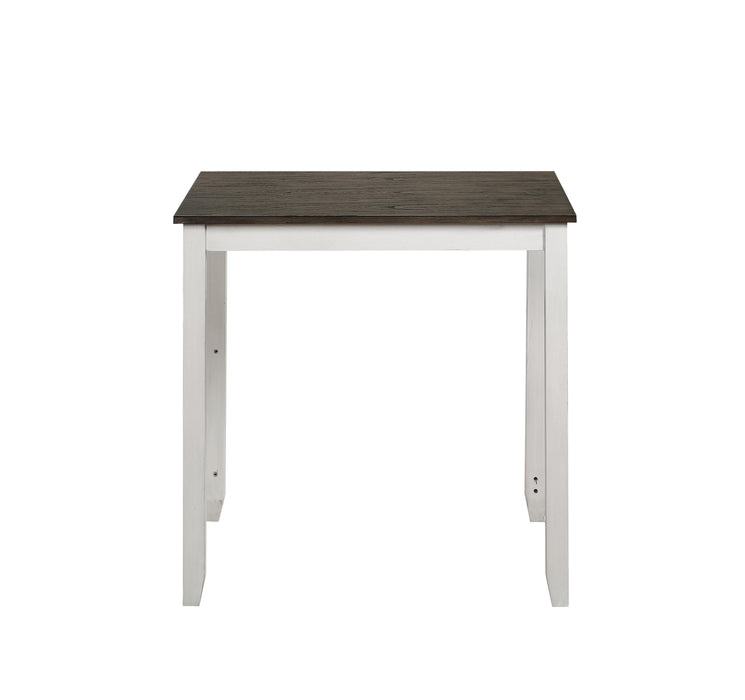 HESTON 36" STORAGE COUNTER TABLE SET W/2 CHAIRS-WHITE/GRAY - Furniture Stars (Chicago, IL)