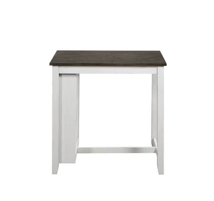 HESTON 36" STORAGE COUNTER TABLE SET W/2 CHAIRS-WHITE/GRAY - Furniture Stars (Chicago, IL)