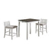 HESTON 36" STORAGE COUNTER TABLE SET W/2 CHAIRS-WHITE/GRAY - Furniture Stars (Chicago, IL)