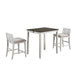 HESTON 36" STORAGE COUNTER TABLE SET W/2 CHAIRS-WHITE/GRAY - Furniture Stars (Chicago, IL)