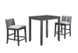 HESTON 36" STORAGE COUNTER TABLE SET W/2 CHAIRS-GRAY - Furniture Stars (Chicago, IL)