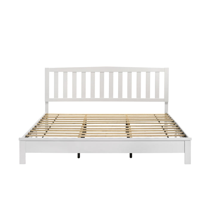 LEO Queen Q SLAT BED-HB/FB/RAILS-WHITE