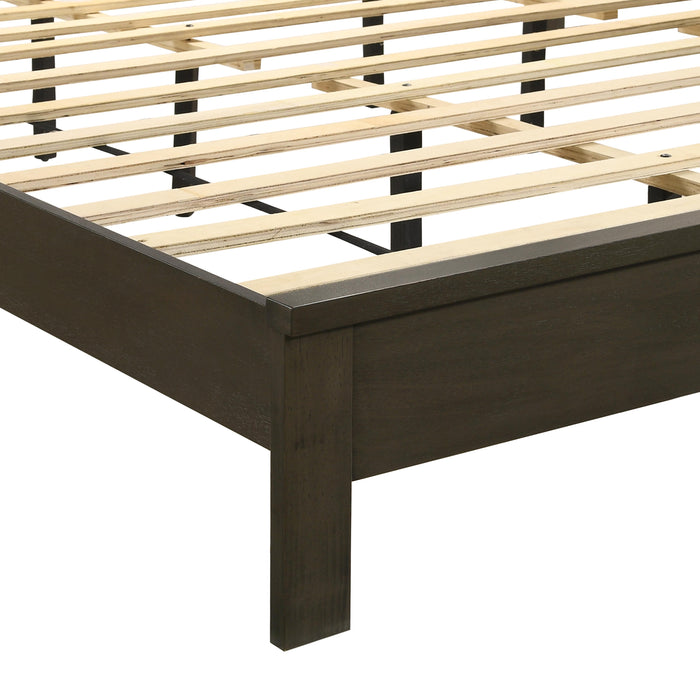 LEO Queen Q SLAT BED-HB/FB/RAILS-GRAY