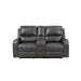 LINTON LEATHER CONSOLE LOVESEAT W/ PWR FR-GRAY - Furniture Stars (Chicago, IL)