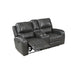 LINTON LEATHER CONSOLE LOVESEAT W/ PWR FR-GRAY - Furniture Stars (Chicago, IL)