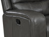 LINTON LEATHER SOFA W/DUAL RECLINER-GRAY - Furniture Stars (Chicago, IL)