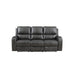 LINTON LEATHER SOFA W/DUAL RECLINER-GRAY - Furniture Stars (Chicago, IL)