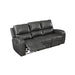 LINTON LEATHER SOFA W/DUAL RECLINER-GRAY - Furniture Stars (Chicago, IL)
