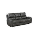 LINTON LEATHER SOFA W/DUAL RECLINER-GRAY - Furniture Stars (Chicago, IL)