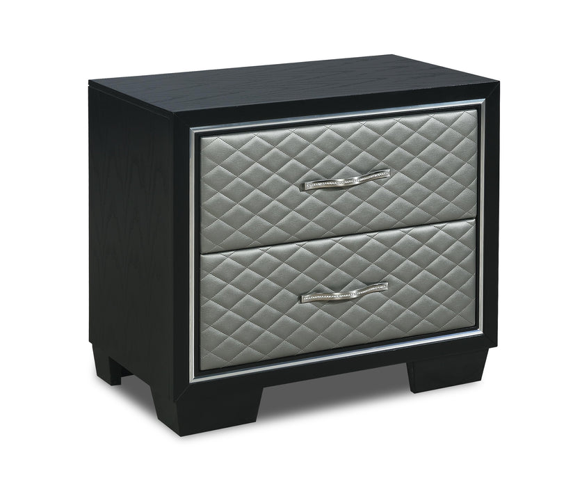 LUXOR NIGHTSTAND-BLACK/SILVER