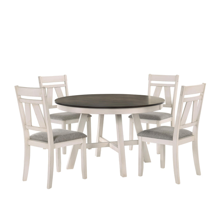 MAISIE ROUND TABLE-WHITE/BROWN - Furniture Stars (Chicago, IL)