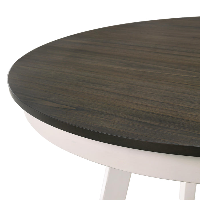 MAISIE ROUND TABLE-WHITE/BROWN - Furniture Stars (Chicago, IL)