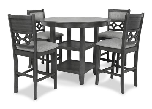 MITCHELL 5 PC COUNTER SET-GRAY - Furniture Stars (Chicago, IL)