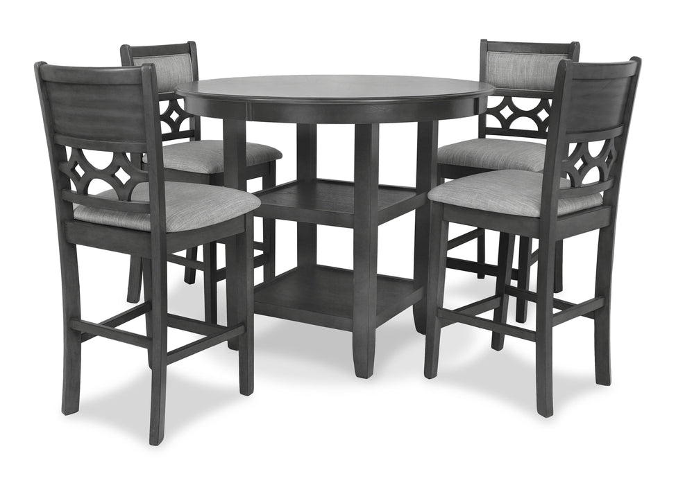 MITCHELL 5 PC COUNTER SET-GRAY - Furniture Stars (Chicago, IL)