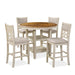 MITCHELL 5 PC COUNTER SET-TWO TONE BISQUE/BROWN - Furniture Stars (Chicago, IL)