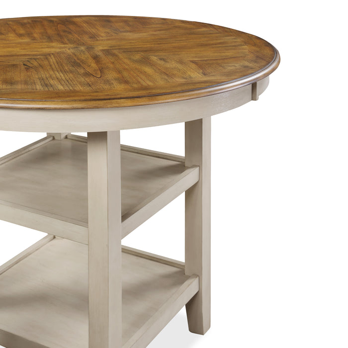 MITCHELL 5 PC COUNTER SET-TWO TONE BISQUE/BROWN - Furniture Stars (Chicago, IL)