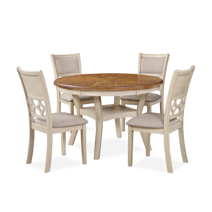 MITCHELL 5 PC DINING SET-TWO TONE BISQUE/BROWN - Furniture Stars (Chicago, IL)