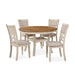 MITCHELL 5 PC DINING SET-TWO TONE BISQUE/BROWN - Furniture Stars (Chicago, IL)