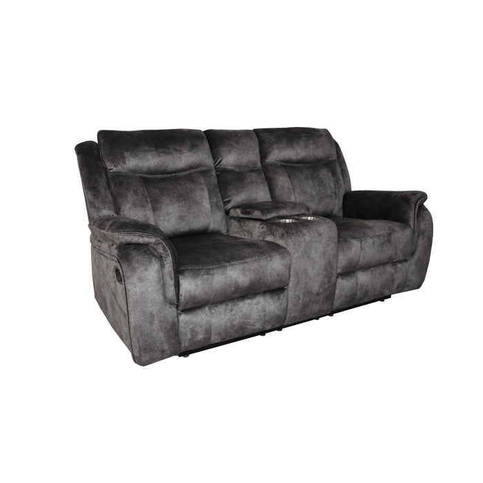 PARK CITY CONSOLE LOVESEAT W/ DUAL RECLINERS-SLATE
