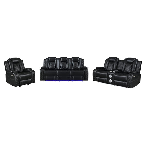 ORION CONSOLE LOVESEAT W/ PWR FR & HR-BLACK - Furniture Stars (Chicago, IL)