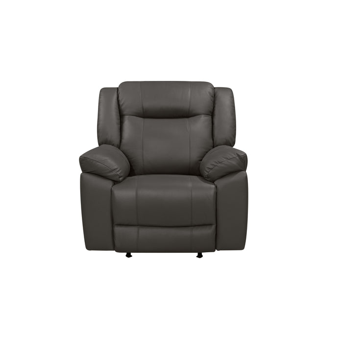 TAGGART LEATHER ROCKER RECLINER-GRAY