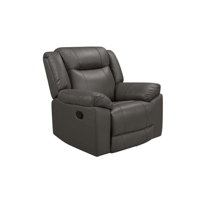 TAGGART LEATHER ROCKER RECLINER-GRAY