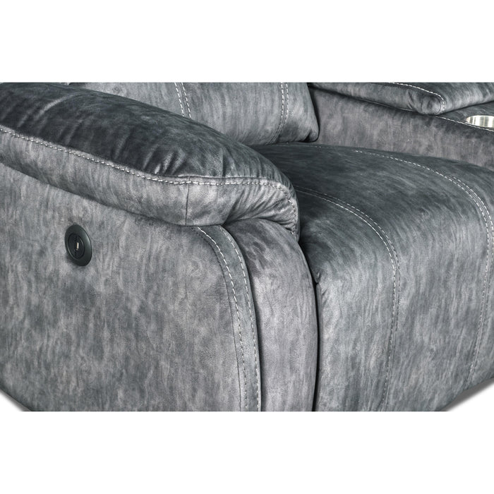 TANGO CONSOLE LOVESEAT W/SPEAKER & PWR FR-SHADOW - Furniture Stars (Chicago, IL)