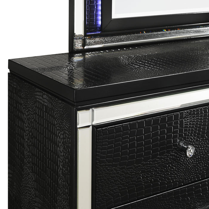 VALENTINO LIGHTED MIRROR-BLACK - Furniture Stars (Chicago, IL)